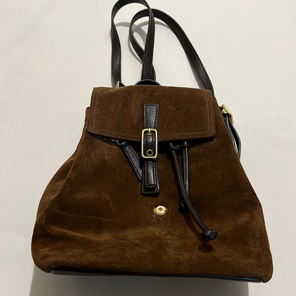 Coach Handbags - Small Coach Suede Backpack